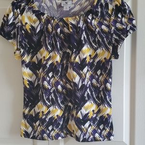 Worthington Blouse-purple and yellow
